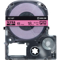 テプラ TEPRA PROテープ スタンダード 幅18mm パステル ピンクラベル(黒文字) SC18P 1個 キングジム（わけあり品）