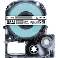 テプラ TEPRA PROテープ キレイにはがせるラベル 幅18mm 透明ラベル(黒文字) ST18KE 1個 キングジム（わけあり品）