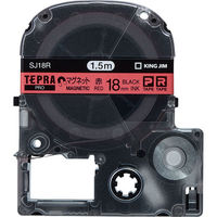テプラ TEPRA PROテープ マグネットテープ 幅18mm 赤ラベル(黒文字) SJ18R 1個 キングジム（わけあり品）