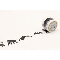 【アウトレット】【Goエシカル】訳あり カモ井加工紙 mt fab スクリーン 黒い動物 MTSC1P04 幅26ｍｍ×長さ3ｍ 1個