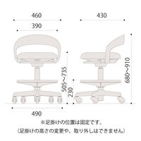 【設置込】ITOKI（イトーキ） サポートスツールS ランバーフレーム付 PCK-610DLP-T1K6 フラックスベージュ 1脚（直送品）