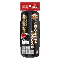 パール金属 ホームレーベル たっぷり入るランチボックス2段(ブラック) DC-6099 1個（直送品）