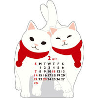 グリーティングライフ 【2027年版】アニマルダイカットカレンダーミニ ふたごねこ C-1795-ET 1冊