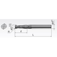 岡崎精工 超硬ソリッドR付エンドミル OKコート SCD2A 10XR1.5 1本（直送品）