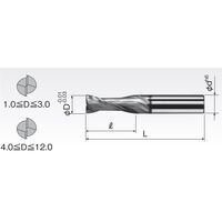 岡崎精工 超硬アルミ用スクエアエンドミル2枚刃 SAD2 10 1本（直送品）