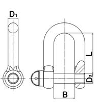 エスコ 0.5ton シャックル EA638NE-6 1セット(30個)（直送品）