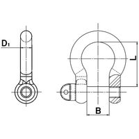 エスコ 0.5ton ボウシャックル EA638NF-6 1セット(30個)（直送品）