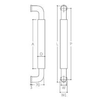エスコ φ30mm/70x600mm O型ハンドル(HL/ライトオーク) EA951HA-212 1組（直送品）