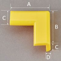 エスコ 37x37x 15mm コーナーガード(屋内外兼用/黄/2個) EA983FE-451 1セット(30個:2個×15袋)（直送品）