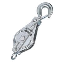 エスコ 100mm/ 1ton フック型滑車(ステンレス) EA987HJ-2 1個（直送品）