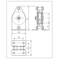 エスコ 75mm/250kg 縦型固定滑車(1車/ベアリング) EA987HS-7 1個（直送品）