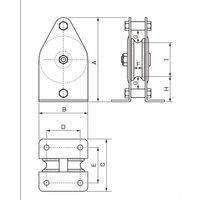 エスコ 75mm/250kg 縦型固定滑車(1車/メタル) EA987HS-14 1個（直送品）