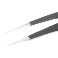 エスコ 0.35x120mm/5A 精密用ピンセット(ステンレス製) EA595AK-165 1セット(10個)（直送品）