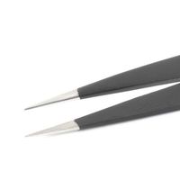 エスコ 0.5x125mm/ AA 精密用ピンセット(ステンレス製) EA595AK-167 1セット(10個)（直送品）