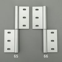 エスコ 70x130mm 40角用アルミ旗丁番(左用) EA976CB-65 1セット(4個)（直送品）