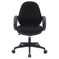 エスコ ビジネスチェアー(高耐荷重/肘付/ブラック) EA956XB-10 1個（直送品）