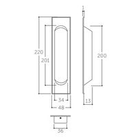 エスコ 220x 48 mm 引戸取手(ステンレス製/ヘアライン) EA951C-40 1セット(10個)（直送品）