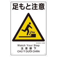 エスコ 450x300mm 建災防安全標識(足もと注意) EA983BV-102 1セット(10枚)（直送品）