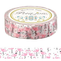 ニチバン マスキングテープ プチジョア フラミンゴ 幅15mm×18m PJMT-15S014 10巻
