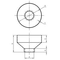 エスコ 65Ax100mm A型ホッパー(内ねじ/電気亜鉛メッキ) EA468DM-26 1個（直送品）