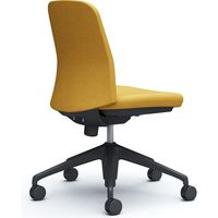 【設置込】オカムラ ライブス エントリーチェア 5本脚 肘なし インターロック 黒×イエロー 1脚（直送品）