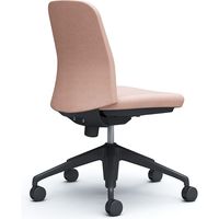 【設置込】オカムラ ライブス エントリーチェア 5本脚 肘なし インターロック 黒×ペールピンク 1脚（直送品）