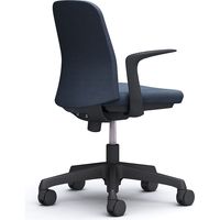 【設置込】オカムラ ライブス エントリーチェア コンパクトタイプ 5本脚 デザインアーム インターロック 黒×インディゴ 1脚（直送品）