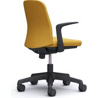 【設置込】オカムラ ライブス エントリーチェア コンパクトタイプ 5本脚 デザインアーム インターロック 黒×イエロー 1脚（直送品）