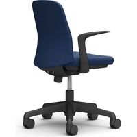 【設置込】オカムラ ライブス エントリーチェア コンパクトタイプ 5本脚 デザインアーム 黒×ミディアムブルー 1脚（直送品）