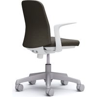 【設置込】オカムラ ライブス エントリーチェア コンパクトタイプ 5本脚 デザインアーム インターロック 白×ダークブラウン 1脚（直送品）