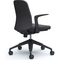 【設置込】オカムラ ライブス エントリーチェア 5本脚 デザインアーム インターロック 黒×ダークグレー 1脚（直送品）