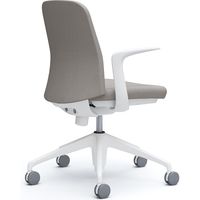 【設置込】オカムラ ライブス エントリーチェア 5本脚 デザインアーム ツイル 白×ライトグレー 1脚（直送品）