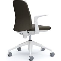 【設置込】オカムラ ライブス エントリーチェア 5本脚 デザインアーム インターロック 白×ダークブラウン 1脚（直送品）