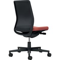 【組立設置込】コクヨ モネット 背メッシュ 肘無 ランバー無 背座ツートン ウレタンキャスター ブラック×パーシアンレッド 1脚（直送品）