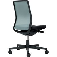 【組立設置込】コクヨ モネット 背メッシュ 肘無 ランバー無 背座ツートン ナイロンキャスター アッシュターコイズ×ブラック 1脚（直送品）