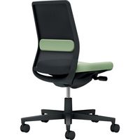 【組立設置込】コクヨ モネット 背メッシュ 肘無 ランバー付 背座ツートン ウレタンキャスター ブラック×パウダーミント 1脚（直送品）