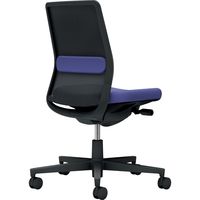 【組立設置込】コクヨ モネット 背メッシュ 肘無 ランバー付 背座ツートン ウレタンキャスター ブラック×ディープパープル 1脚（直送品）