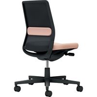 【組立設置込】コクヨ モネット 背メッシュ 肘無 ランバー付 背座ツートン ウレタンキャスター ブラック×アッシュピンク 1脚（直送品）