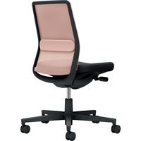 【組立設置込】コクヨ モネット 背メッシュ 肘無 ランバー付 背座ツートン ウレタンキャスター アッシュピンク×ブラック 1脚（直送品）