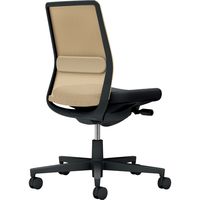【組立設置込】コクヨ モネット 背メッシュ 肘無 ランバー付 背座ツートン ウレタンキャスター ソフトベージュ×ブラック 1脚（直送品）
