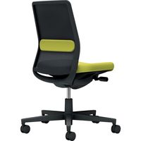 【組立設置込】コクヨ モネット 背メッシュ 肘無 ランバー付 背座ツートン ウレタンキャスター ブラック×ライトオリーブ 1脚（直送品）
