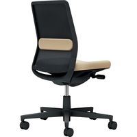 【組立設置込】コクヨ モネット 背メッシュ 肘無 ランバー付 背座ツートン ナイロンキャスター ブラック×ソフトベージュ 1脚（直送品）