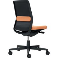 【組立設置込】コクヨ モネット 背メッシュ 肘無 ランバー付 背座ツートン ナイロンキャスター ブラック×ペールテラコッタ 1脚（直送品）