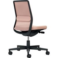 【組立設置込】コクヨ モネット 背メッシュ 肘無 ランバー付 背座同色 ナイロンキャスター ブラック×アッシュピンク 1脚（直送品）
