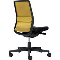 【組立設置込】コクヨ モネット 背メッシュ 肘無 ランバー付 背座ツートン ナイロンキャスター オリーブイエロー×ブラック 1脚（直送品）
