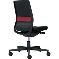 【組立設置込】コクヨ モネット 背メッシュ 肘無 ランバー付 背座同色 ナイロンキャスター ブラック×パーシアンレッド 1脚（直送品）