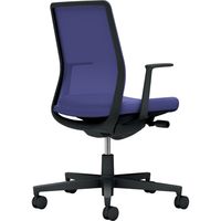 【組立設置込】コクヨ モネット 背メッシュ L型肘 ランバー無 背座同色 ウレタンキャスター ブラック×ディープパープル 1脚（直送品）