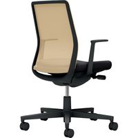 【組立設置込】コクヨ モネット 背メッシュ L型肘 ランバー無 背座ツートン ウレタンキャスター 黒×ソフトベージュ×ブラック 1脚（直送品）