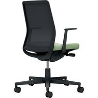 【組立設置込】コクヨ モネット 背メッシュ L型肘 ランバー無 背座ツートン ナイロンキャスター ブラック×パウダーミント 1脚（直送品）