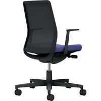 【組立設置込】コクヨ モネット 背メッシュ L型肘 ランバー無 背座ツートン ナイロンキャスター ブラック×ディープパープル 1脚（直送品）
